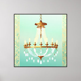 French Chandelier Wall Art Canvas 40x40 inch