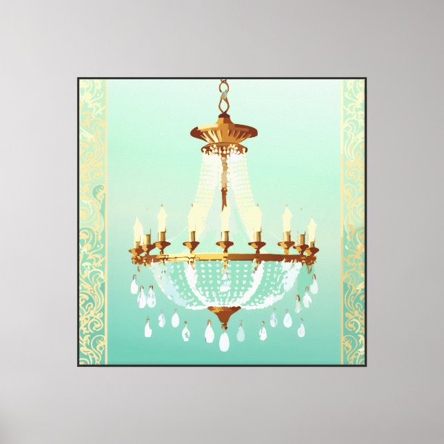 French Chandelier Wall Art Canvas 40x40 inch  (Front)
