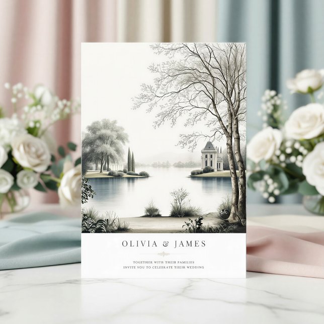 French Château Secret Garden Wedding Invitation (Creator Uploaded)