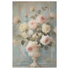 French Chateau Vintage Floral Blue Pink Decoupage