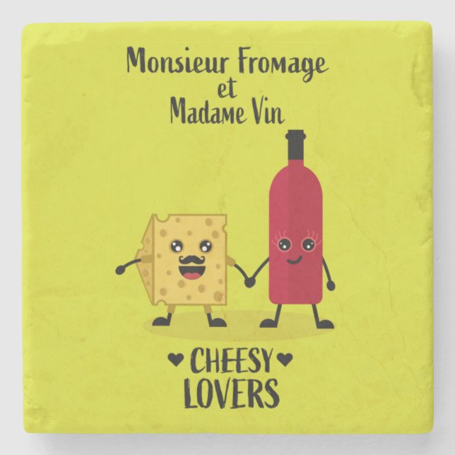 French cheese and wine gifts  stone coaster (Front)