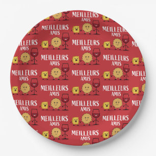 French cheese lovers paper plates
