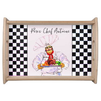 French Chef Antoine Serving Gourmet Dinner Tray