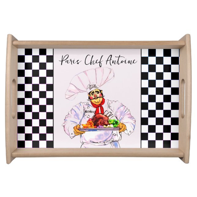 French Chef Antoine Serving Gourmet Dinner Tray (Front)