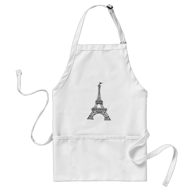 French Chef Eiffel Tower Tourist Landmark Paris Adult Apron (Front)