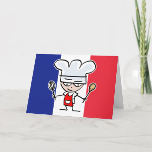 French Chef Greeting card design with flag