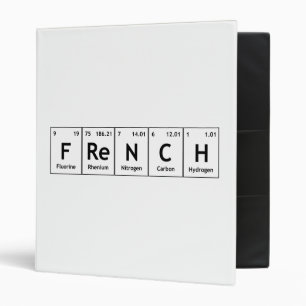 FReNCH Chemistry Periodic Table Words Elements 3 Ring Binder