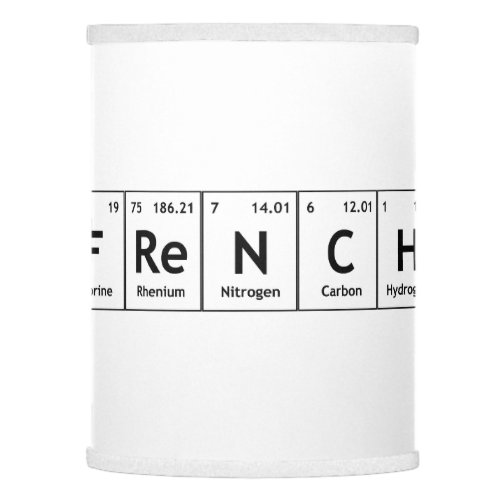 FReNCH Chemistry Periodic Table Words Elements Lamp Shade