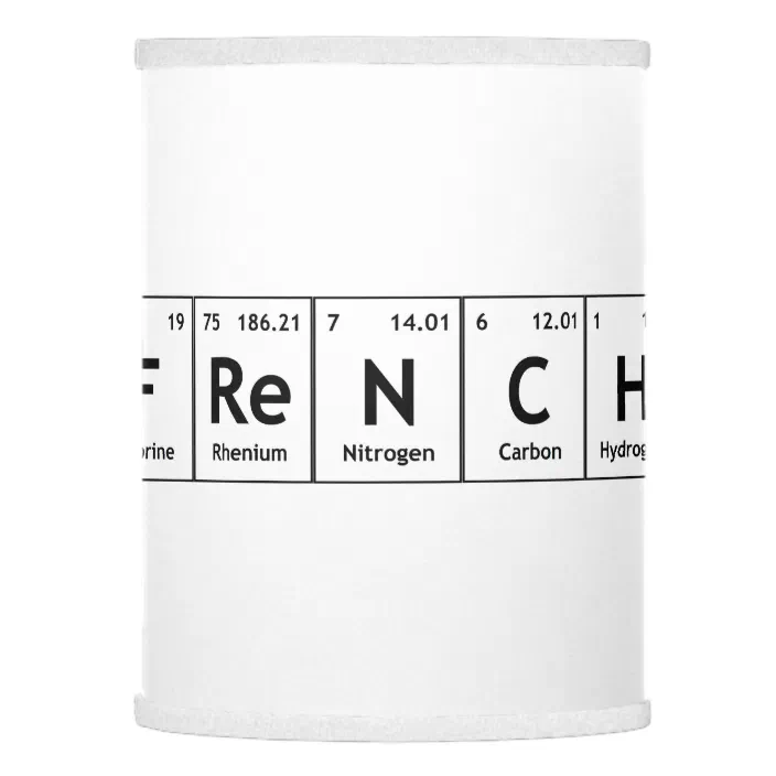 French Chemistry Periodic Table Words, Science Lamp Shade