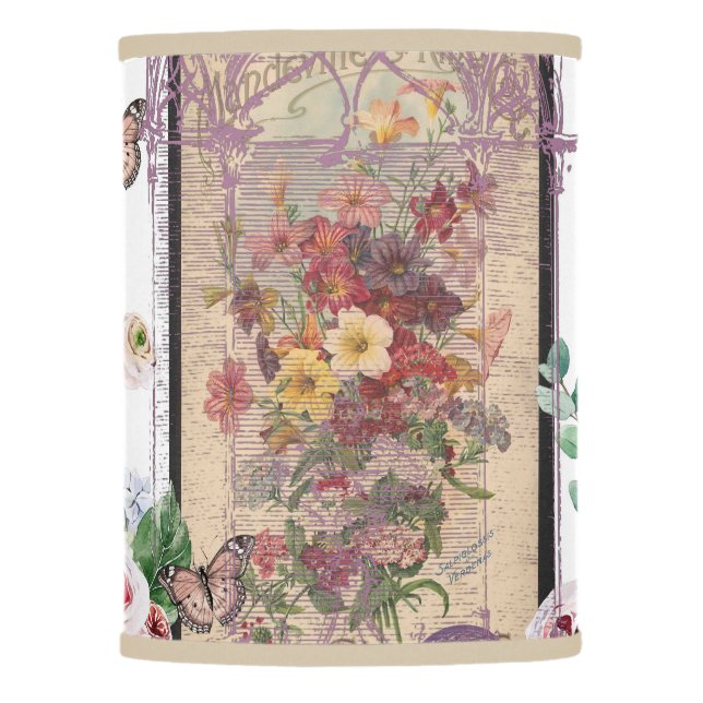 French chic,country rustic,floral pattern,roses,re lamp shade (Front)