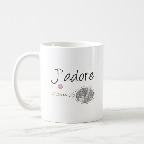 French Chic Jadore Tennis Player Design Coffee Mug
