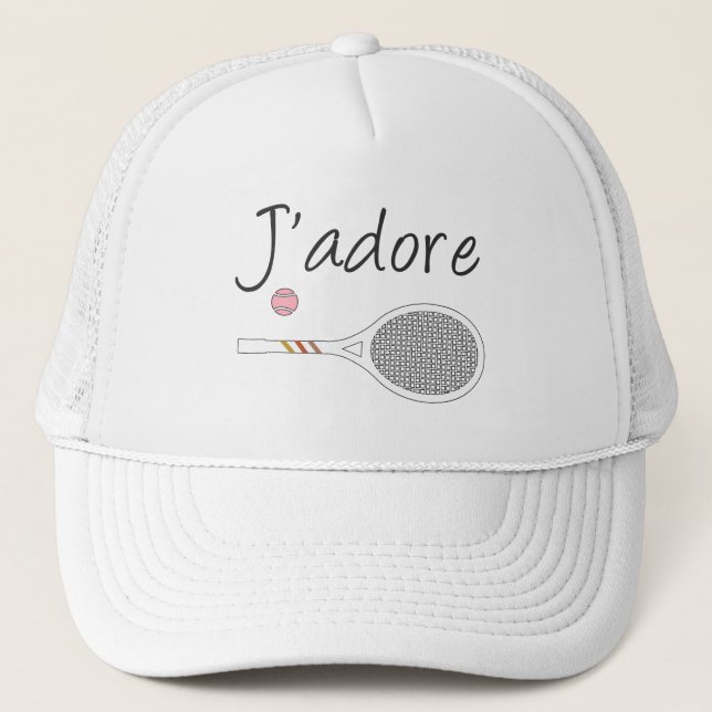 French Chic J'adore Tennis Player Design     Trucker Hat (Front)