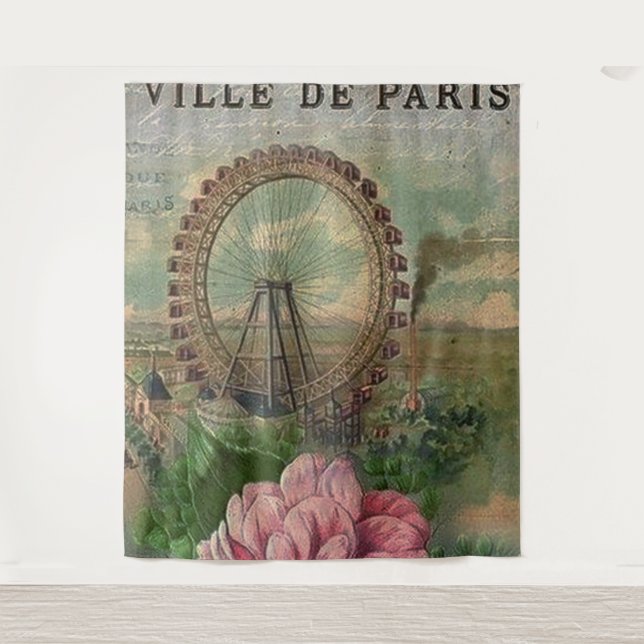 French chic,Paris,rustic,collage,Victorian,elegant Tapestry (Front)