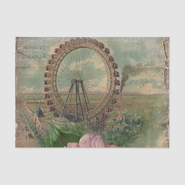 French chic,Paris,rustic,collage,Victorian,elegant Tissue Paper (Front)