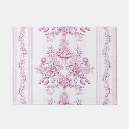 French chicpinktoilefloralpatternvictorianFl Doormat