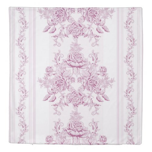 French chicpinktoilefloralpatternvictorianFl Duvet Cover