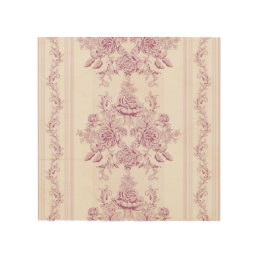 French chic,pink,toile,floral,pattern,victorian,Fl Wood Wall Art