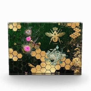 French chic, victorian,bee,floral,gold foil, belle acrylic award