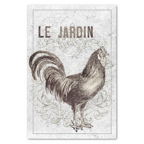 French Chicken Rooster Grunge Vintage Decoupage    Tissue Paper
