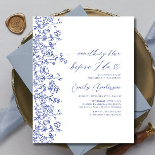 French Chinoiserie Something Blue Bridal Shower Flyer