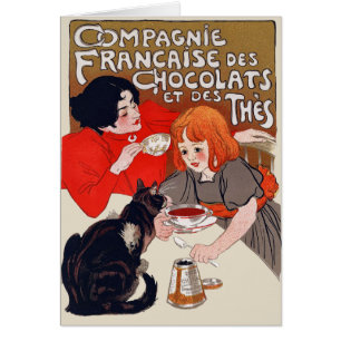 French Chocolate Party Steinlen Art Cards