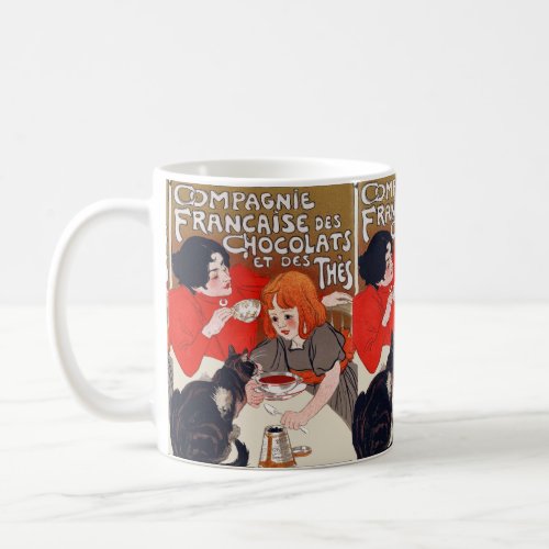 French Chocolate Party Steinlen Art Coffee Mug