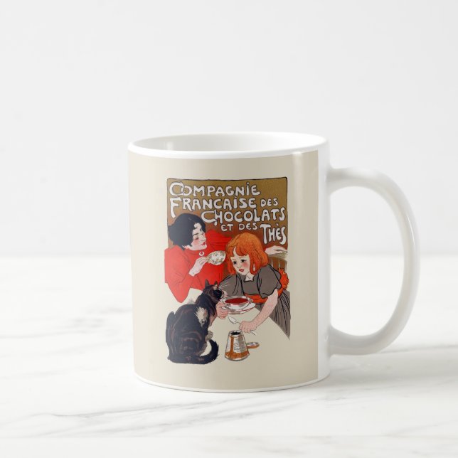 French Chocolate Party Steinlen Art Coffee Mug (Right)