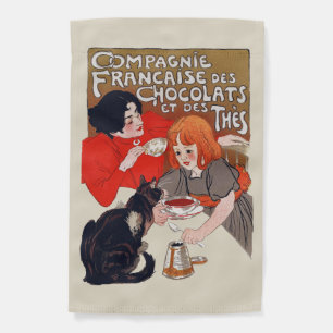 French Chocolate Party Steinlen Art Garden Flag