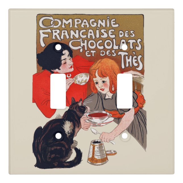 French Chocolate Party Steinlen Art Light Switch Cover (Front)