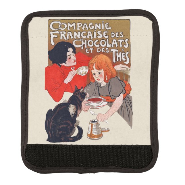 French Chocolate Party Steinlen Art Luggage Handle Wrap (Front)