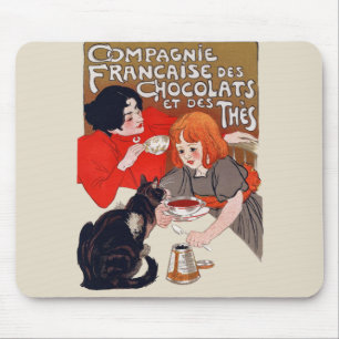French Chocolate Party Steinlen Art Mouse Pad