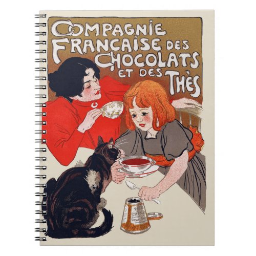 French Chocolate Party Steinlen Art Notebook