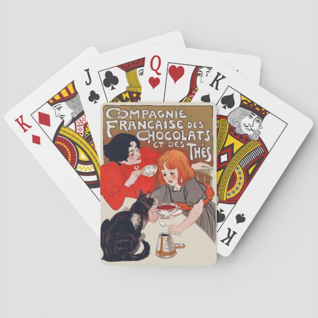 French Chocolate Party Steinlen Art Poker Cards (Back)