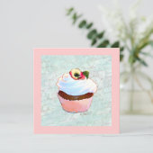 French Chocolate Pink Cupcake (Standing Front)