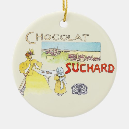 French Chocolate Victorian Candy Sugar Ceramic Ornament