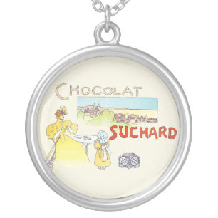 French Chocolate Victorian Candy Sugar Silver Plated Necklace