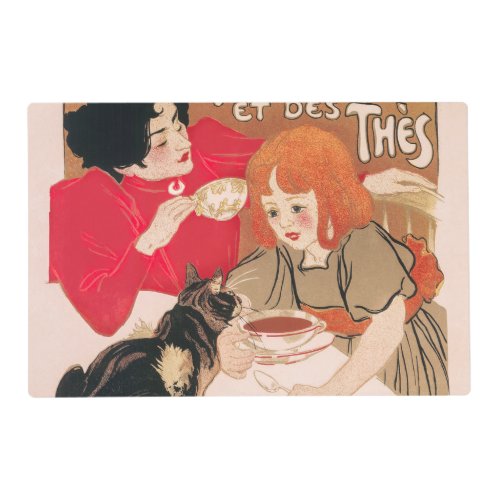 French Chocolates and Teas Vintage Steinlen Poster Placemat