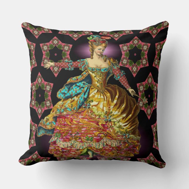 French Christmas Beautiful Regal Throw Pillow (Front)