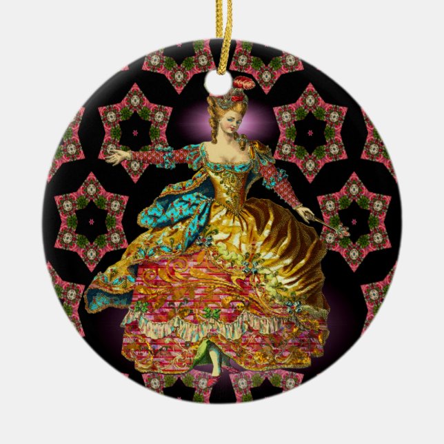 French Christmas Ceramic Ornament (Front)