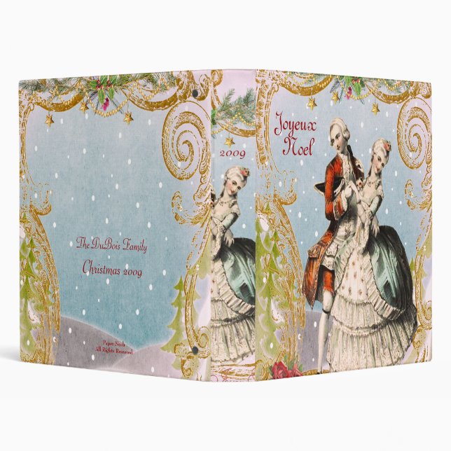 French Christmas Photo Album 3 Ring Binder (Background)