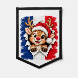 French Christmas Reindeer Pennant