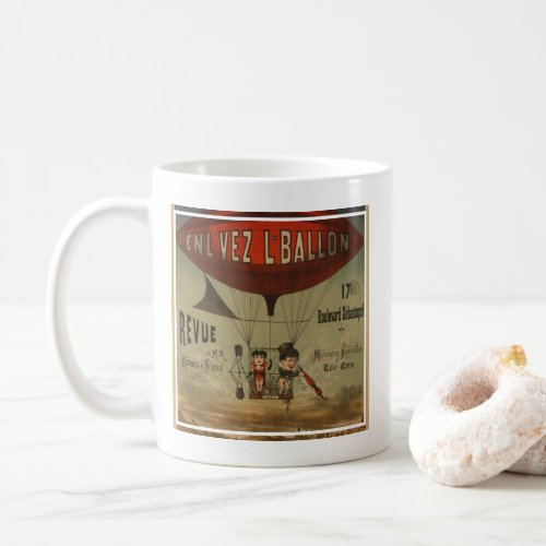 French Circus Poster Of Two Performers In Airship Coffee Mug