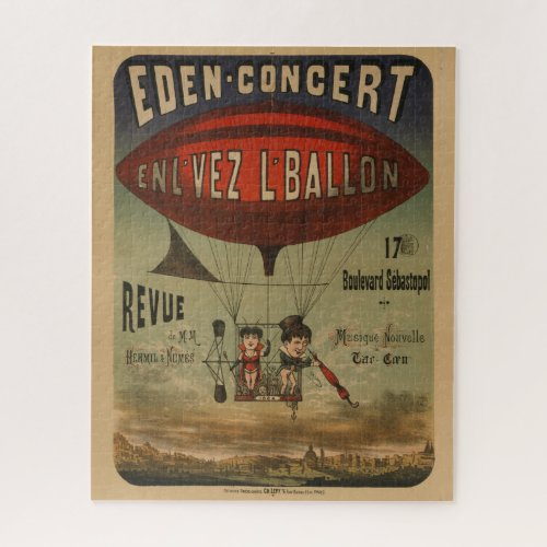 French Circus Poster Of Two Performers In Airship Jigsaw Puzzle