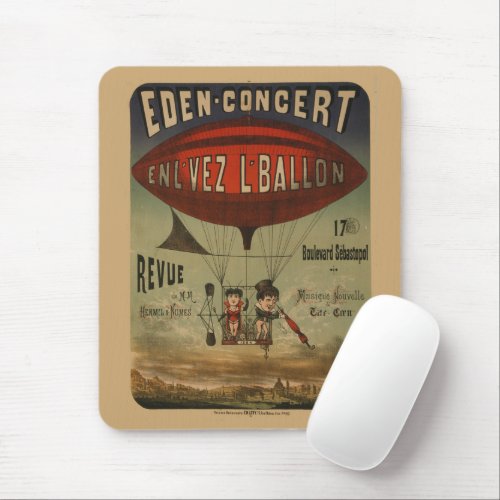 French Circus Poster Of Two Performers In Airship Mouse Pad