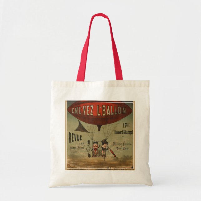 French Circus Poster Of Two Performers In Airship Tote Bag (Front)