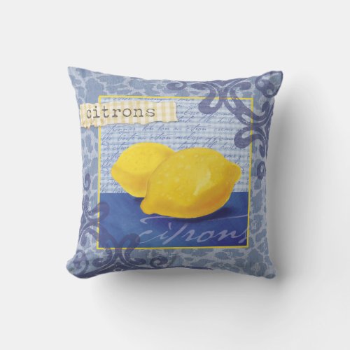 French Citronslemons Accent Pillow