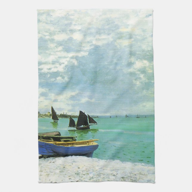 French Coastal Village American MoJo Kitchen Towel (Vertical)