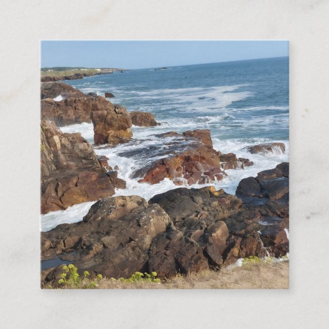 French coastline in Vendée Square Business Card (Front)