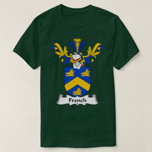 French Coat of Arms Family Crest 1  T-Shirt (Design Front)