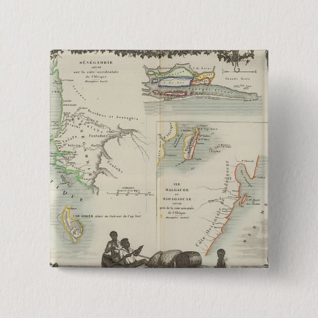 French Colonies in Africa Pinback Button (Front)